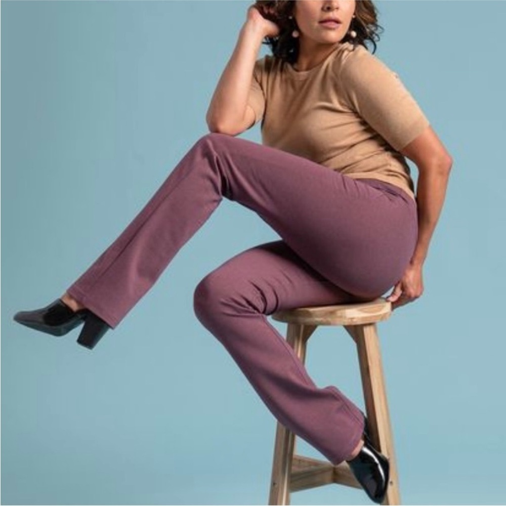 Betabrand Dress Pant Yoga Pants Classic W0076-STR Sterling Rose / Maroon Sz XS